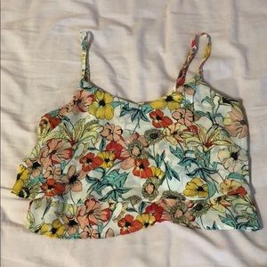 Floral cropped tank top